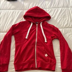 Fashion Nova Red Zip-Up Hoodie
